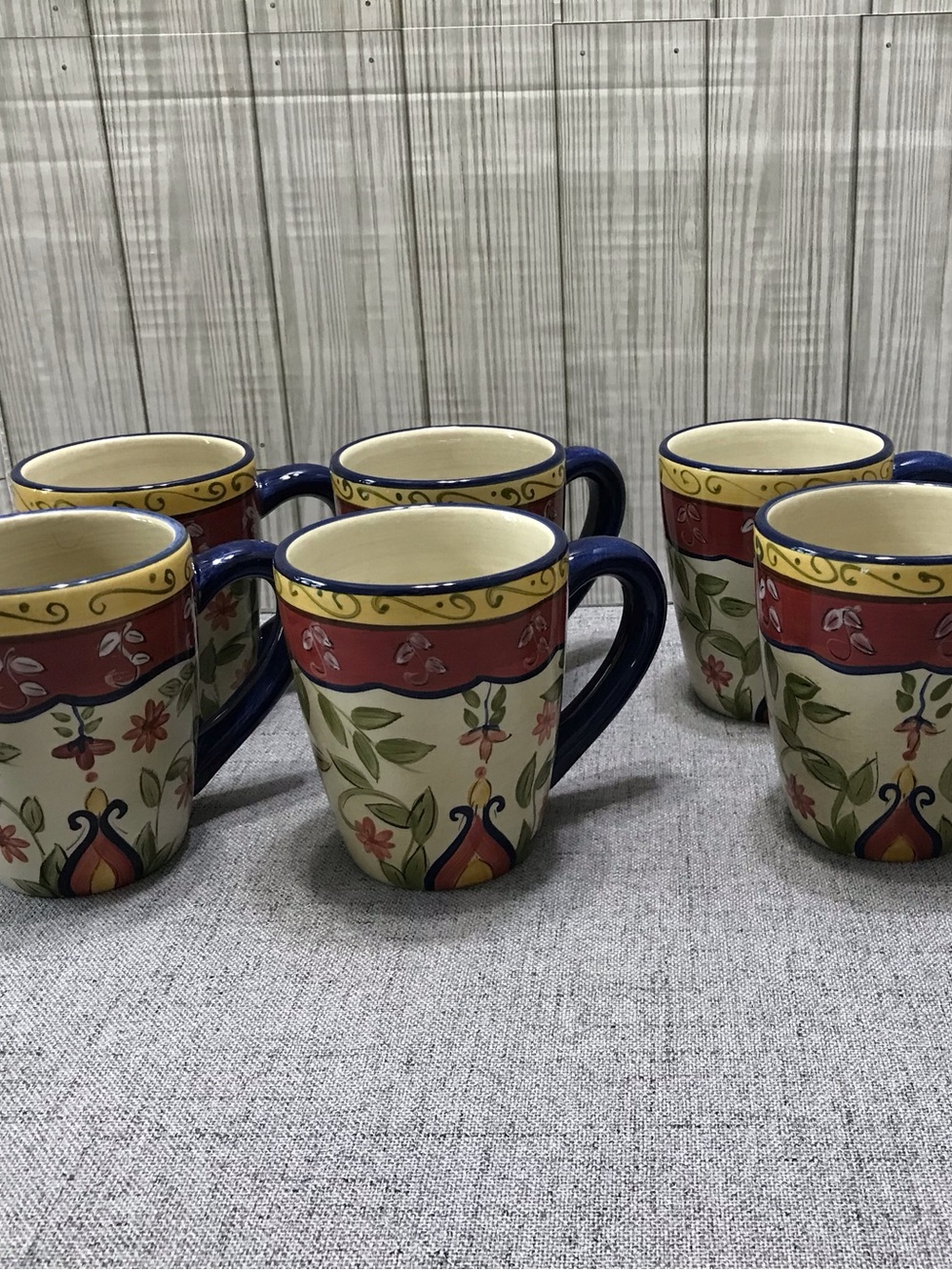 Set of 6 Discontiued Pier One Mugs